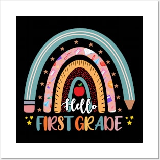 Hello 1st Grade Back To School First Day Posters and Art